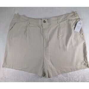 Time and Tru Women’s Size XXL (22) Linen Sep Shorts, 5” Inseam Biege NWT